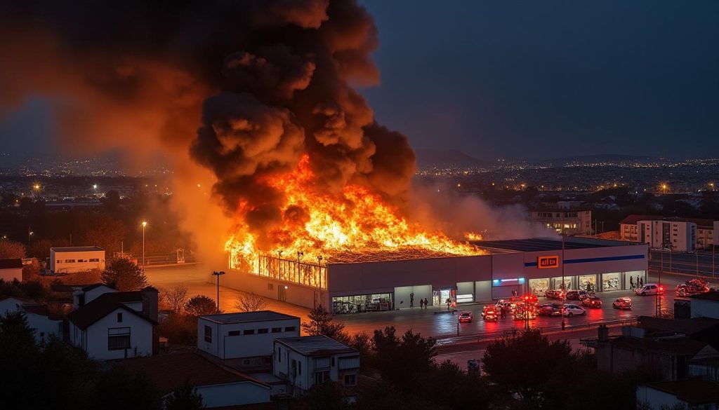 un important incendie s'est déclaré samedi soir dans un entrepôt aldi à marseille, causant d'importants dégâts matériels. découvrez les détails de l'intervention des secours et les premières informations sur cet incident.